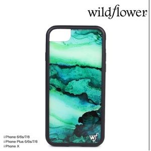 Marble blue wildflower phone case XR